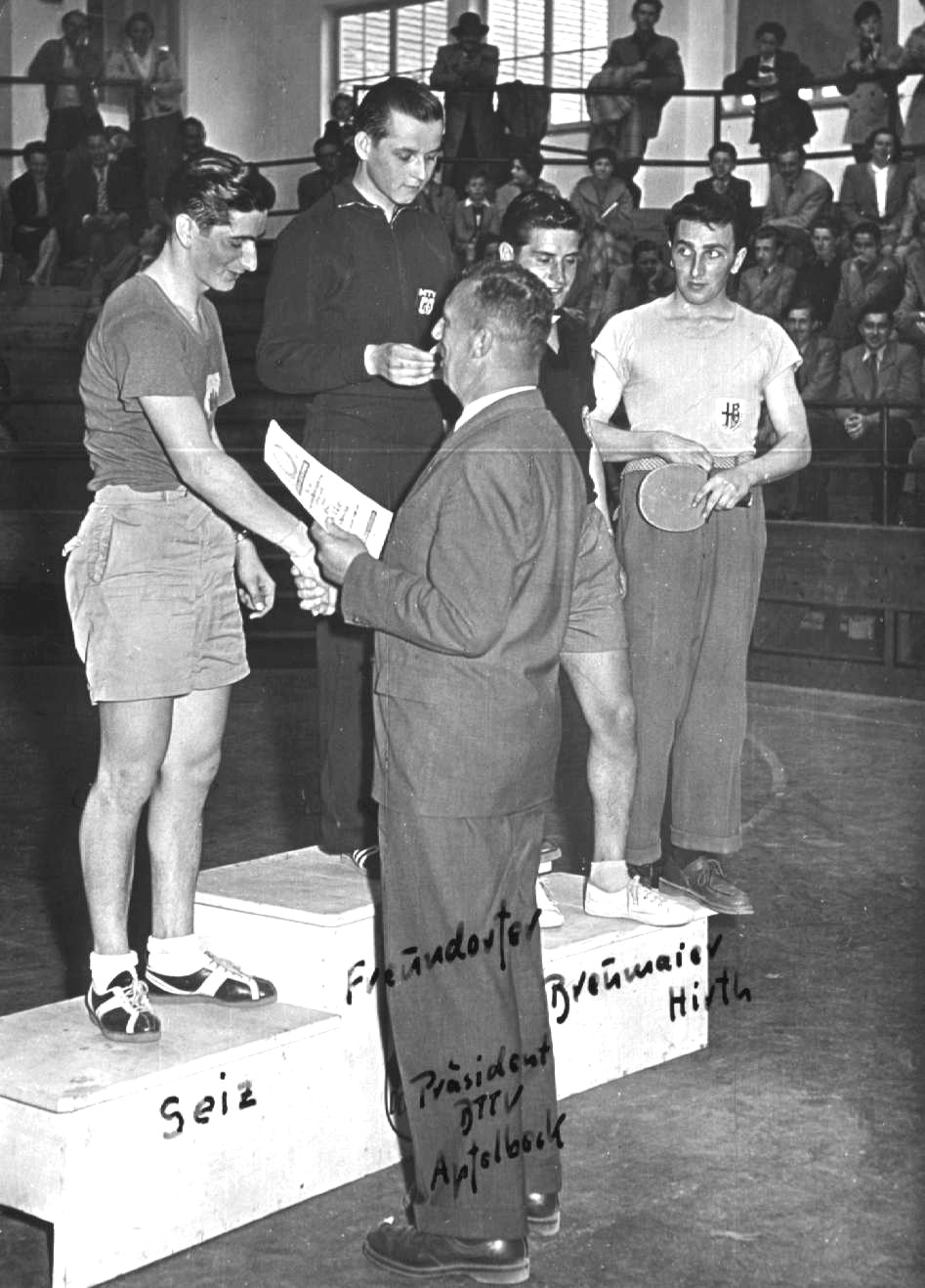 Sepp bei den Bayerischen 1955 in Donauwörth. Erster wurde wie so oft Konny Freundorfer